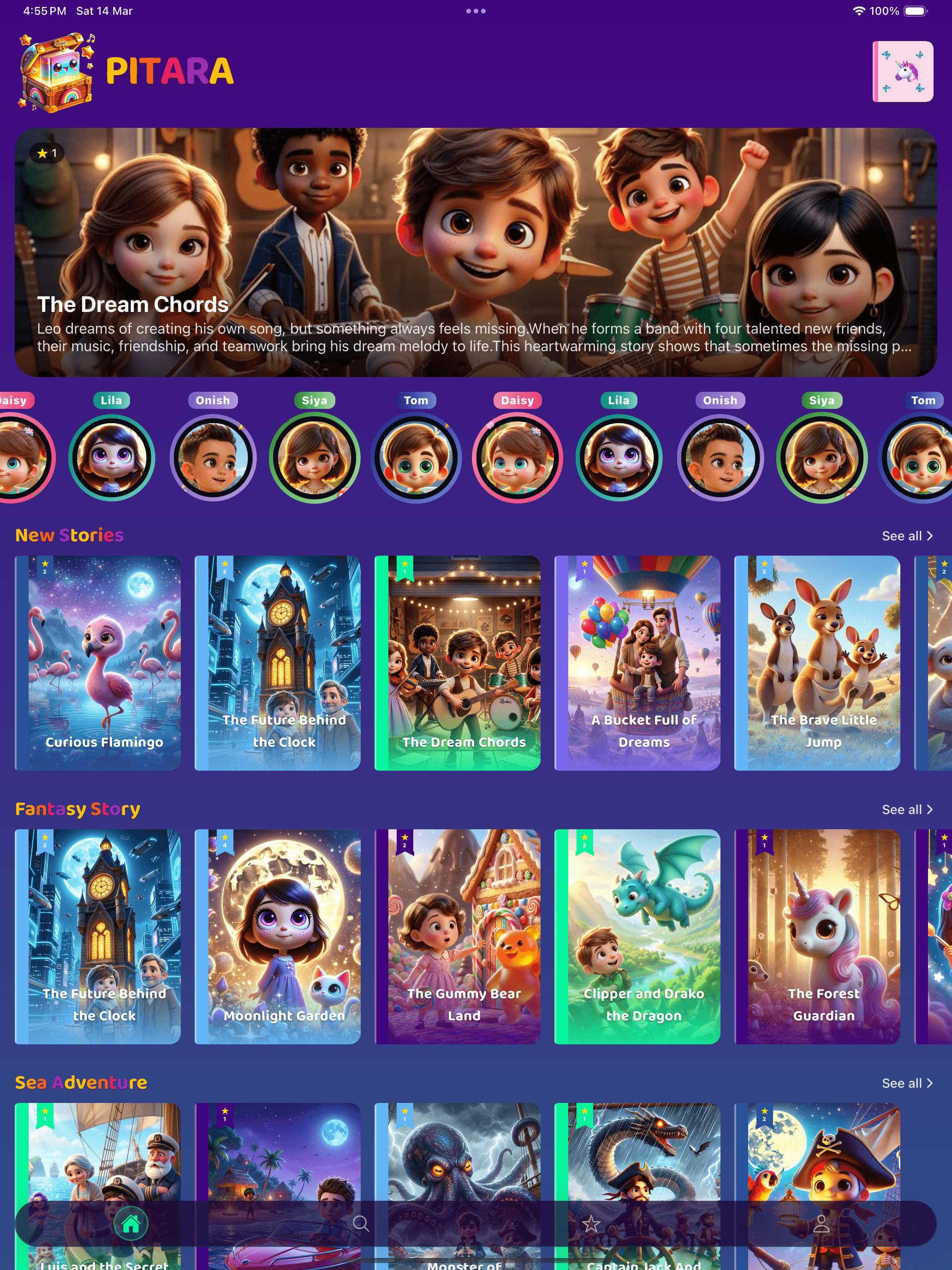 Pitara Stories app on iPad
